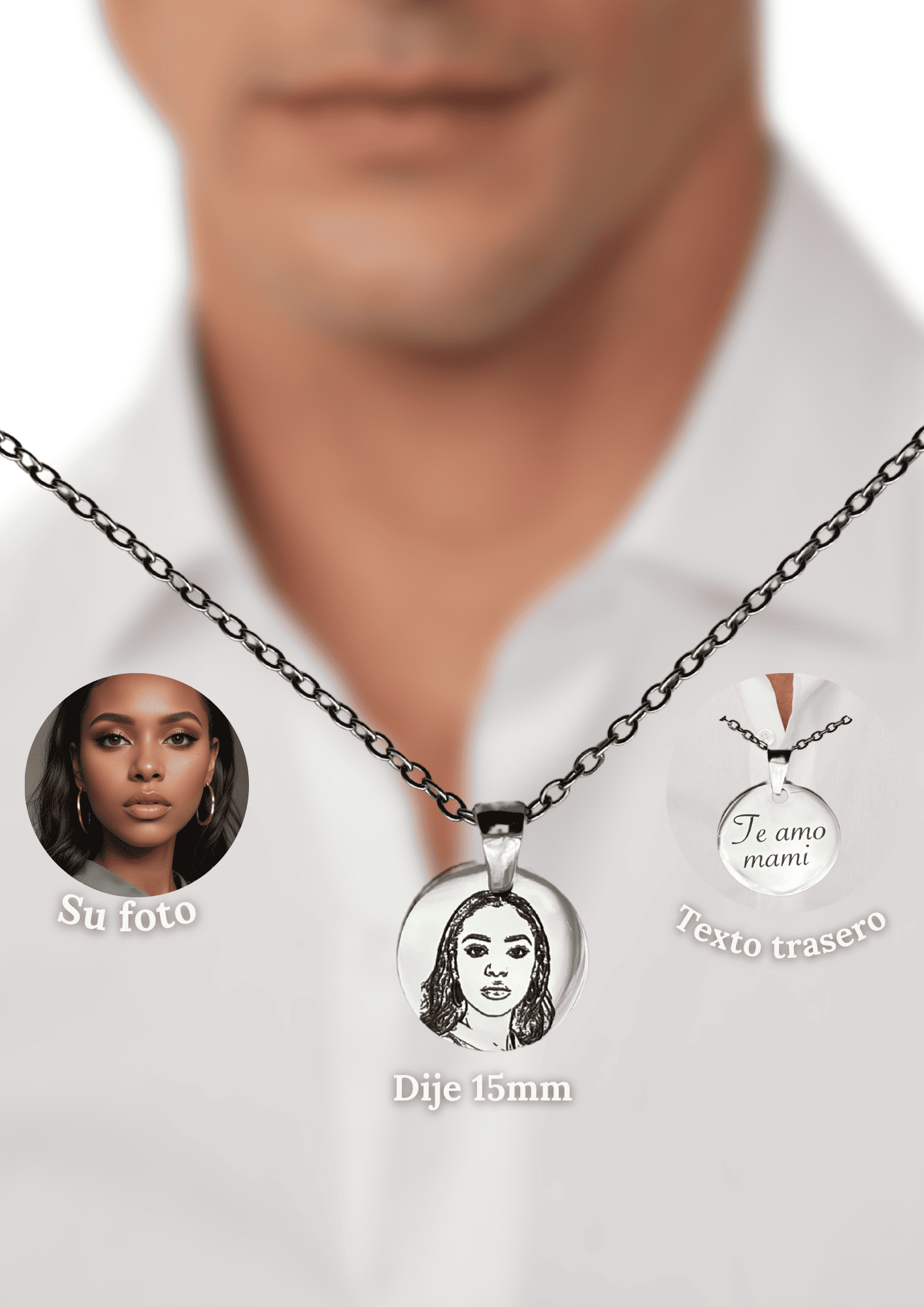Collar redondo 15mm Personalizado con Fotografía