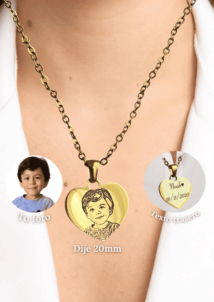Collar corazón Personalizado con fotografía
