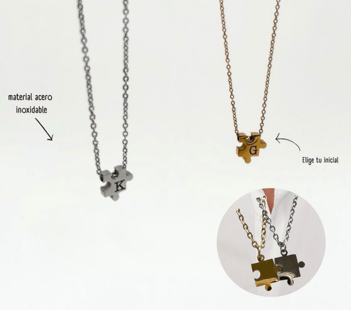 Dúo collar rompecabezas Personalizados