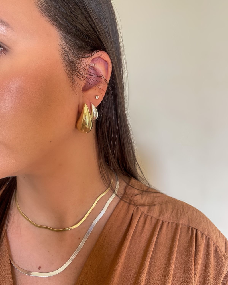 Aretes Gota dorados