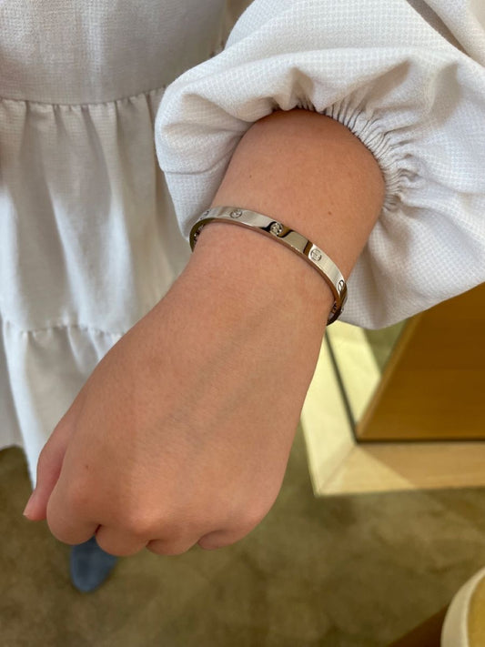 Pulsera Plateada Cartier Love Circonios✨