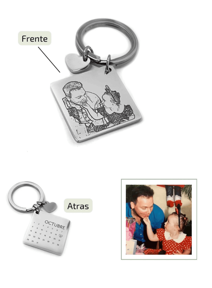 Llavero personalizado fotograbado